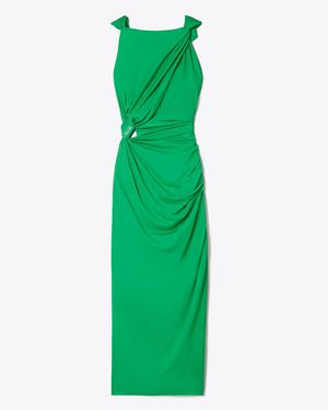 Tory Burch Knot-Detail Midi Dress - Green