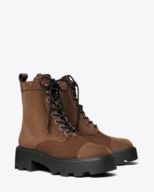 Tory Burch T Monogram Lug Ankle Boot - Brown