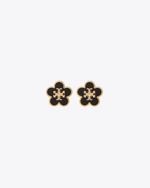 Tory Burch Forget Me Not Enamel Stud Earrings - White