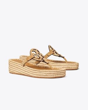 Tory Burch Miller Woven Wedge - Metallic