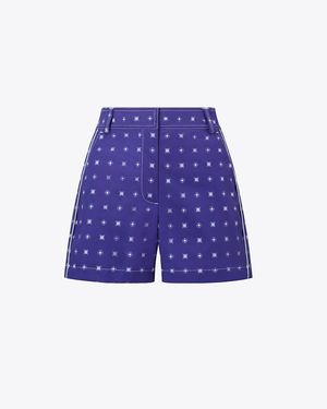 Tory Burch Twill Camp Short - Blue