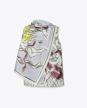 Tory Burch Printed Silk Cape Top - Multicolour