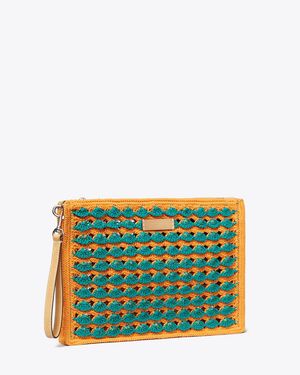 Tory Burch Hand-Crocheted Pouch - Green