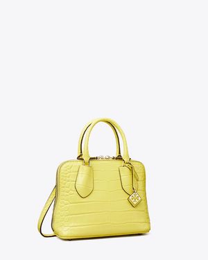 Tory Burch Mini Embossed Swing Satchel, One Size - Yellow