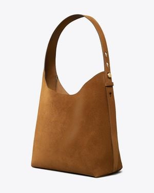 Tory Burch Romy Suede Hobo Bag - Brown