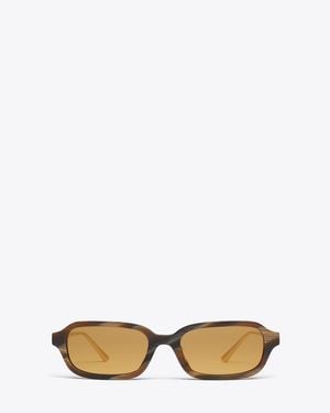 Tory Burch Kira Metal Rectangle Sunglasses - Natural