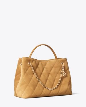 Tory Burch Fleming Suede Carryall - Metallic