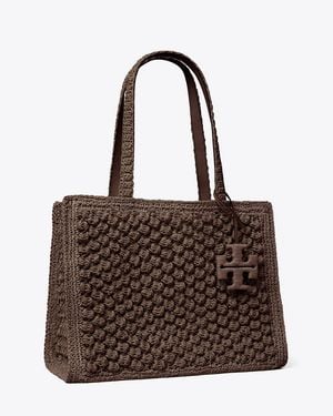 Tory Burch Small Ella Hand-Crocheted Popcorn Tote - Brown
