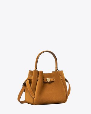 Tory Burch Mini Romy Suede Bucket Bag - Brown
