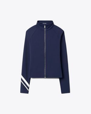 Tory Burch Chevron Full-Zip Jacket - Blue