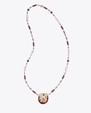 Tory Burch Runway Shell Necklace - Metallic