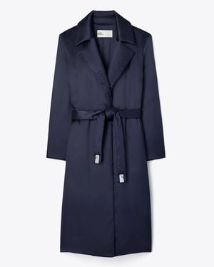 Tory Burch Viscose Padded Coat - Blue