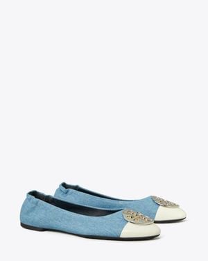 Tory Burch Claire Cap-Toe Ballet - Blue