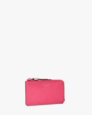 Tory Burch Romy Zip Card Case - Pink