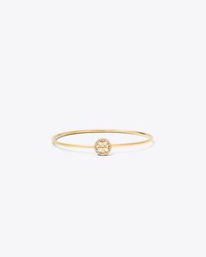 Tory Burch Icon Pavé Hinged Bracelet - Metallic