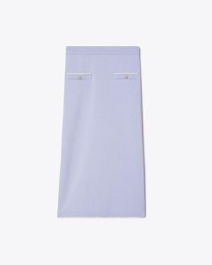 Tory Burch Wool Scalloped Skirt - Purple
