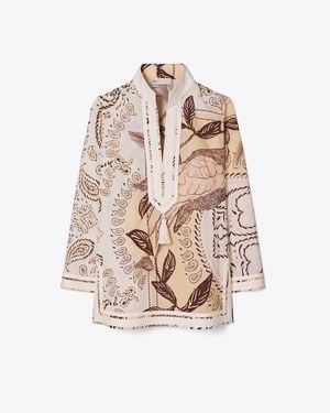 Tory Burch Printed Cotton Tory Tunic - Natural