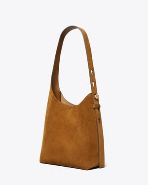Tory Burch Small Suede Hobo Bag - Brown