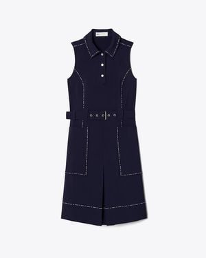 Tory Burch Pick Stitch Stretch Golf Dress - Blue
