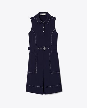 Tory Burch Pick Stitch Stretch Golf Dress - Blue