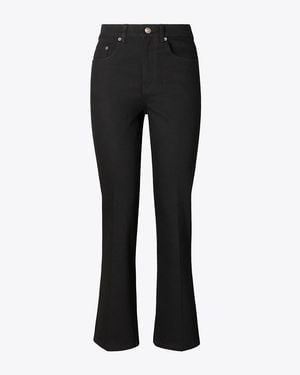 Tory Burch Cropped Flare Jean - Black