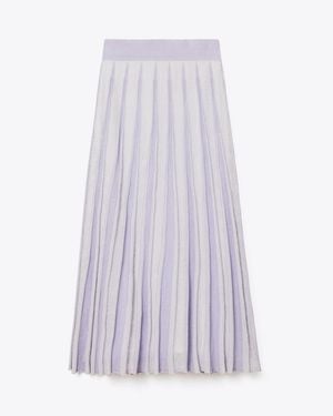 Tory Burch Pleated Cotton Skirt - Purple