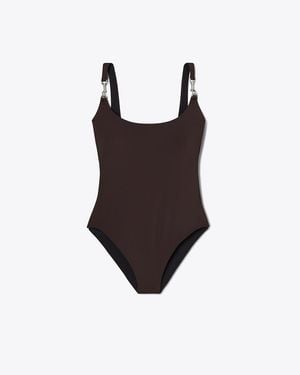 Tory Burch Clip Tank Swimsuit - Brown
