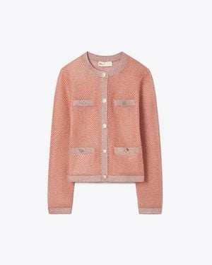 Tory Burch Kendra Mesh Cardigan - Pink