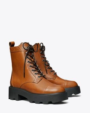 Tory Burch T Monogram Lug Ankle Boot - Brown