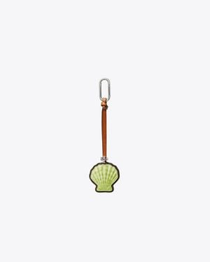 Tory Burch Leather Shell Bag Charm - White