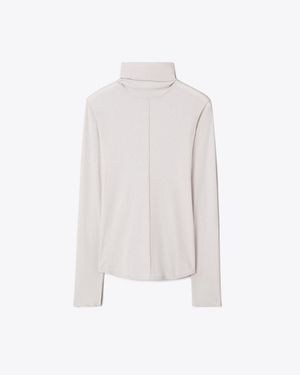 Tory Burch Fine Rib Turtleneck - White