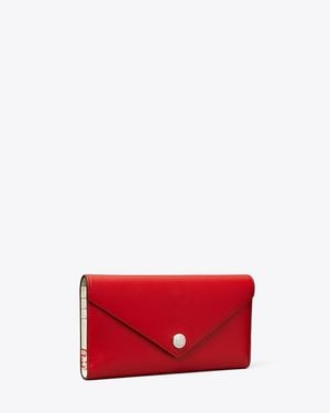 Tory Burch Leather Envelope Long Wallet - Red