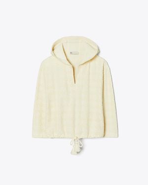 Tory Burch Terry Jacquard Logo Hoodie - Natural