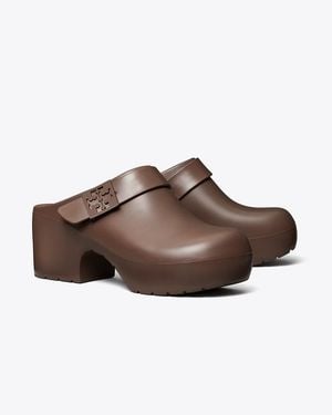 Tory Burch Mellow Platform Heeled Clog - Brown