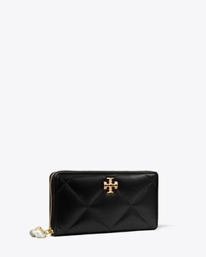 Tory Burch Kira Diamond Quilt Charm Continental Wallet - Black