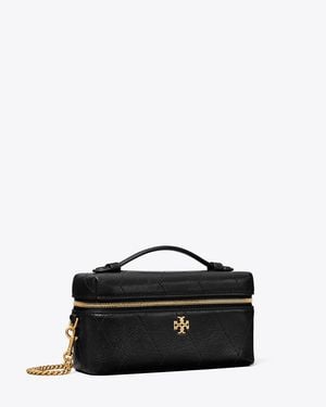 Tory Burch Charlie Quilted East-West Vanity Case, One Size - Black
