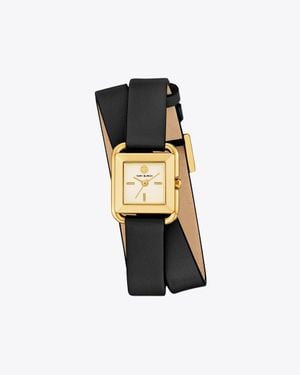 Tory Burch Small Kira Double Wrap Watch - Black