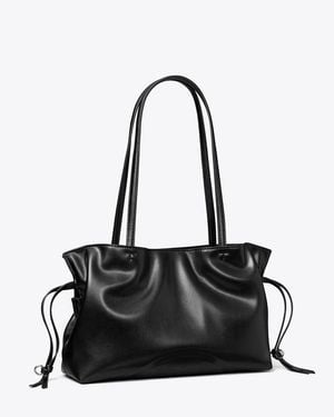 Tory Burch Small Ella Natuura Drawstring Tote - Black