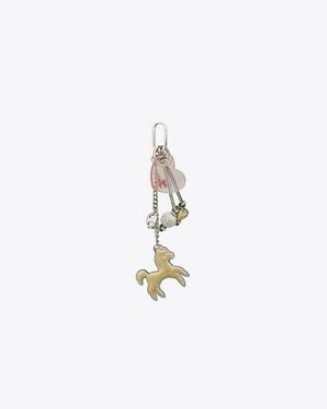 Tory Burch Heart Horse Bag Charm - Metallic