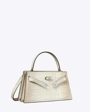 Tory Burch Mini Lee Radziwill Embossed Degradé Top-Handle Bag, One Size - Natural