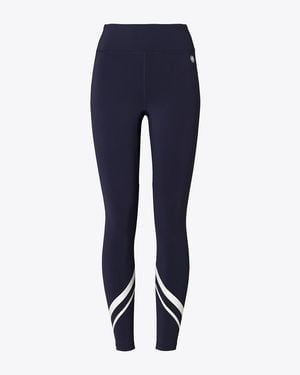 Tory Burch Federleichte Chevron-Leggings Mit Hohem Bund - Blue
