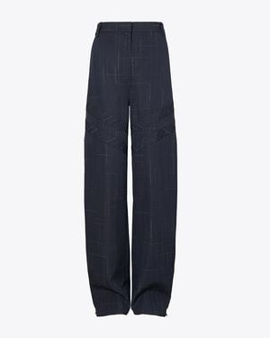 Tory Burch Wide-Leg Wool Pant - Blue