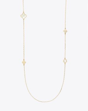 Tory Burch Forget Me Not Long Necklace - White