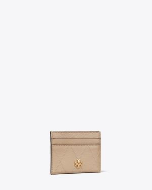 Tory Burch Charlie Quilted Card Case - Natural