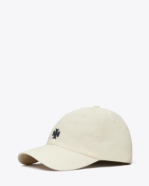 Tory Burch Logo Cap, One Size - Natural