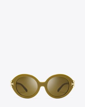 Tory Burch Eleanor Oval Sunglasses, One Size - Green
