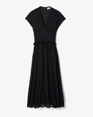 Tory Burch Eyelet Cotton Dress - Black