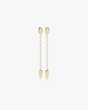 Tory Burch Snake Linear Earring - White