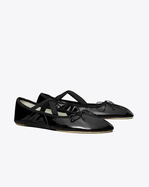 Tory Burch Peep-Toe Mary Jane Ballet - Black