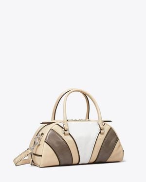 Tory Burch Small Moto Quilt Bowler - Natural